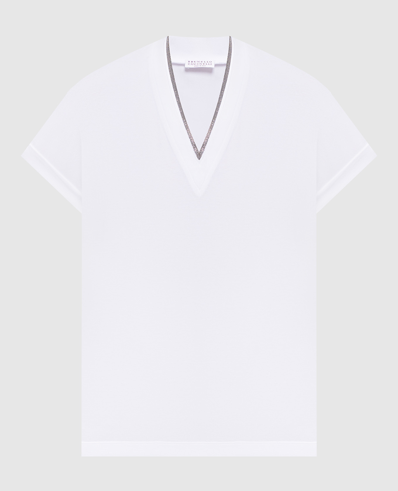 Белая футболка с цепочкой мониль