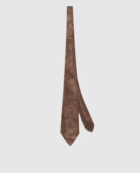 Brunello Cucinelli Коричнева вельветова краватка MG547B3C99