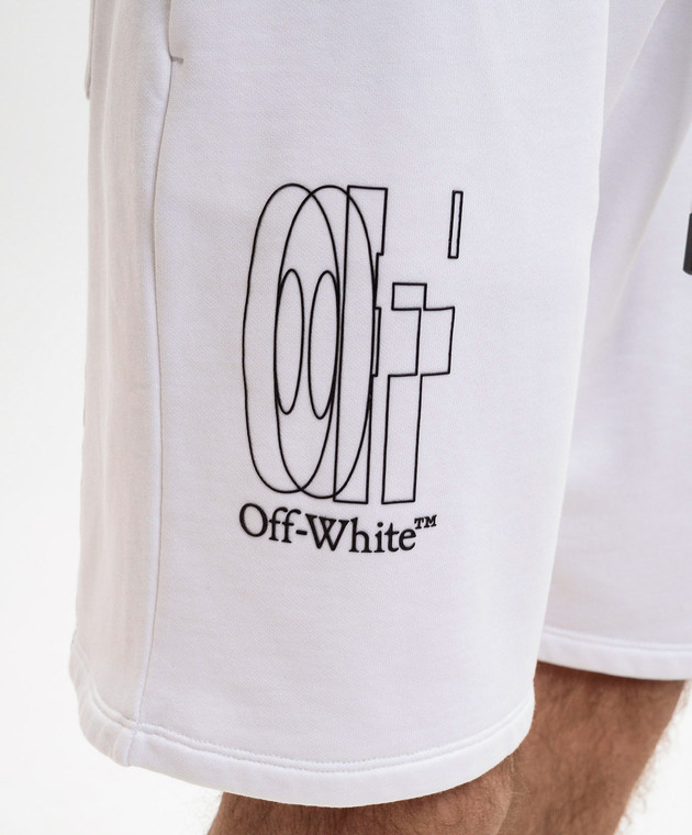 Off-White Білі шорти з принтом Double Arrow 44MCI013S26F004 зображення 5