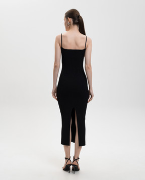 Versace Черное платье миди с разрезом 10185861A12699