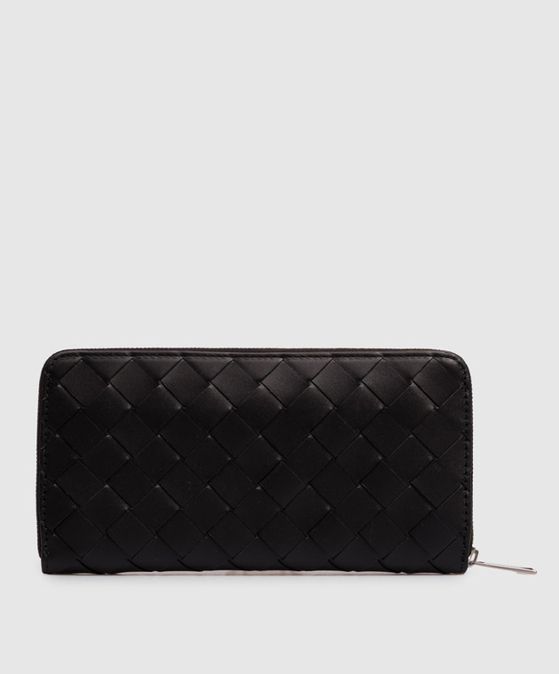 Bottega Veneta Черный кожаный кошелек Intrecciato 814838VCPQ4 изображение 2