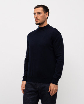 Cashmere&Whiskey Синий свитер из мериноса шерсти 97397