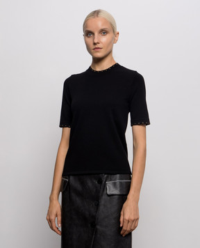 Twinset Чорний топ з пластиною логотипа 262TP3097