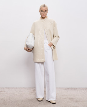 Herno Бежеве пальто в паєтки CA000610D12862S