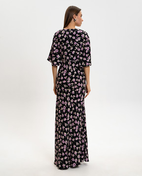 Twinset Чорна сукня максі в квітковий принт 261TP210A