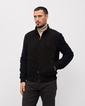 Canali Синяя комбинированная куртка LE00145O70477
