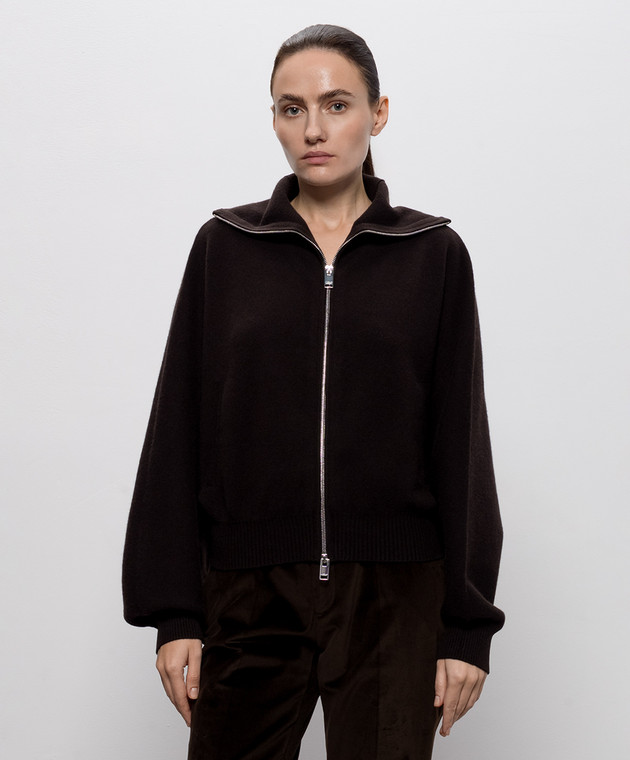 Jacob Lee Коричневый кардиган из кашемира WWCJ0015AW26BRSM изображение 3