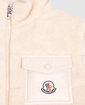 Moncler ENFANT Бежевый пуховый жилет Merek Teddy L29541A0004489BBG