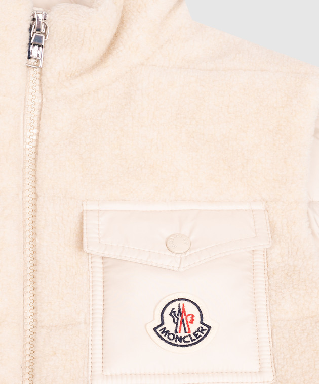 Moncler ENFANT Бежевый пуховый жилет Merek Teddy L29541A0004489BBG изображение 3