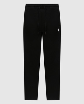 Trussardi Утепленные черные спортивные штаны с вышивкой эмблемы P8148000087NMP318F09