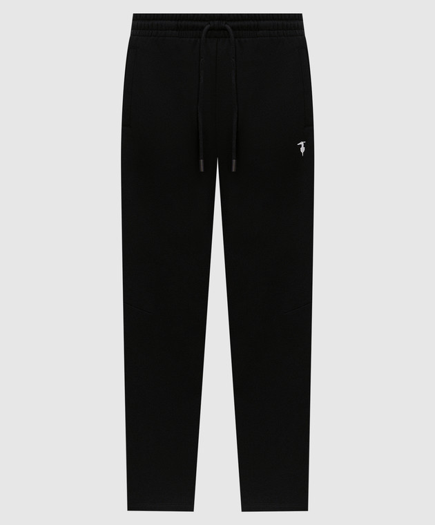 Trussardi Чорні утеплені спортивні штани з вишивкою емблеми P8148000087NMP318F09
