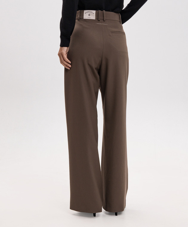 Maison Margiela MM6 Коричневые брюки с шерстью S52KA0574M36020 изображение 4