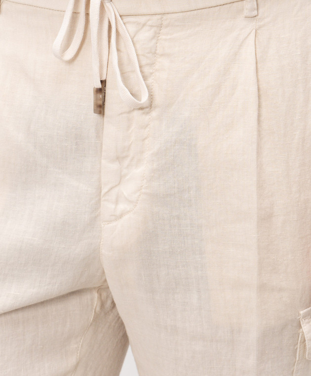 Peserico Бежевые карго из льна R54275T00D02494 изображение 4