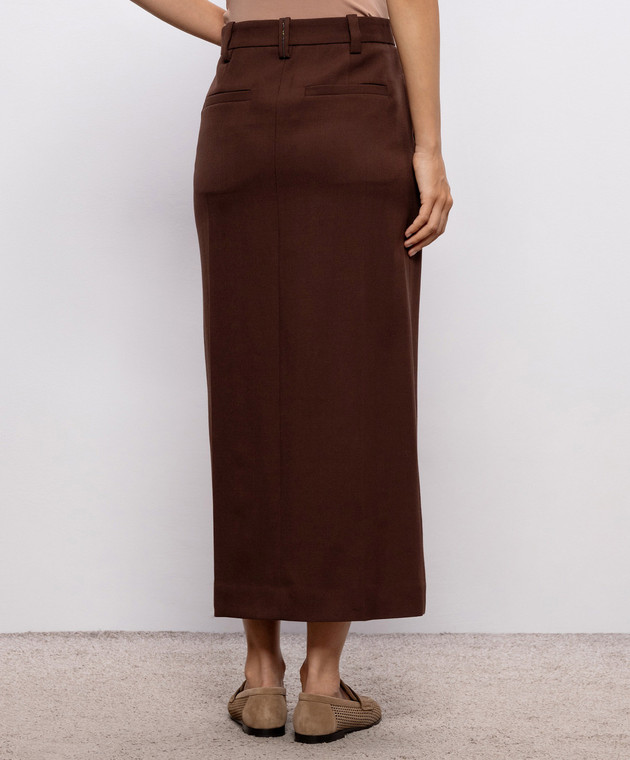 Brunello Cucinelli Коричневая юбка из шерсти MG553G4074 изображение 4