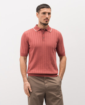 Peserico Червоне поло в рубчик з бавовни R59490F189173R