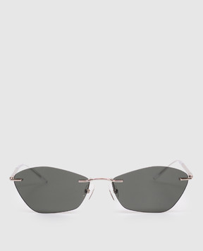 Alexander McQueen Серебристые очки T-Bar Slim 852610I3330