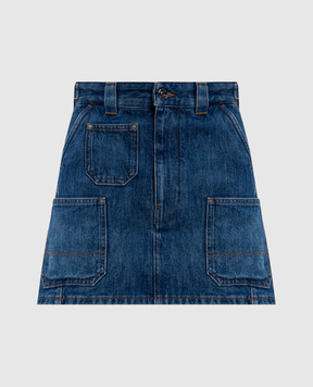 Givenchy Синяя джинсовая юбка-карго с вышивкой логотипа BW410P517B