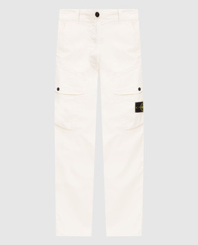 Stone Island Карго цвета айвори с патчем логотипа L2S153100003S0A10