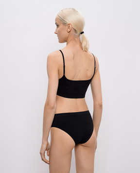 Maison Margiela MM6 Чорний топ з нашивкою емблеми MKRK50010