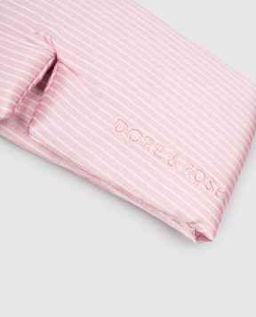 Dore & Rose Розовая маска для сна из шелка в полоску DEEPSLEEPMASK