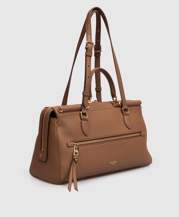 Dolce&Gabbana Коричневая кожаная сумка Vittoria BB7844A0841 изображение 3