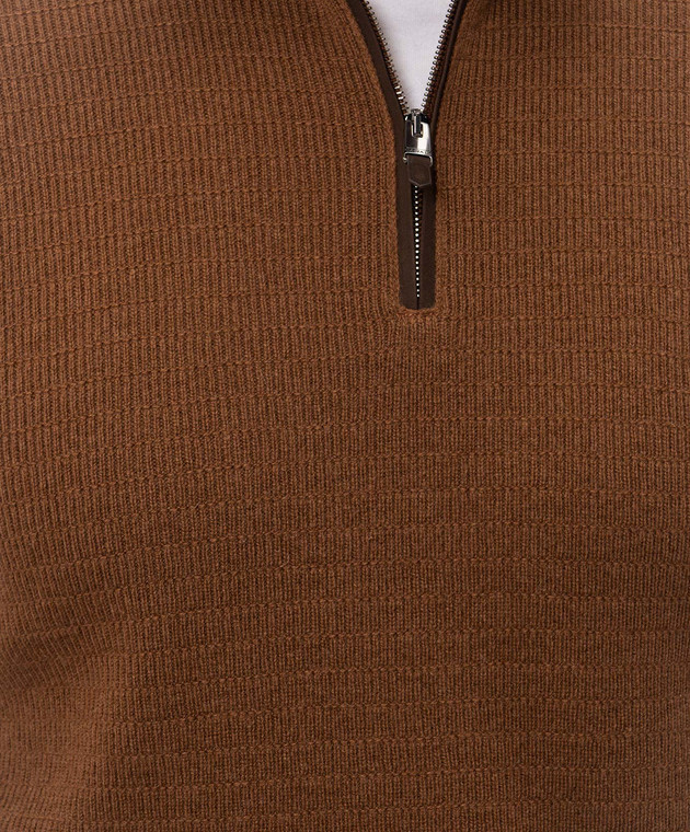Canali Коричневый свитер из шерсти и кашемира MK02547C1216 изображение 5