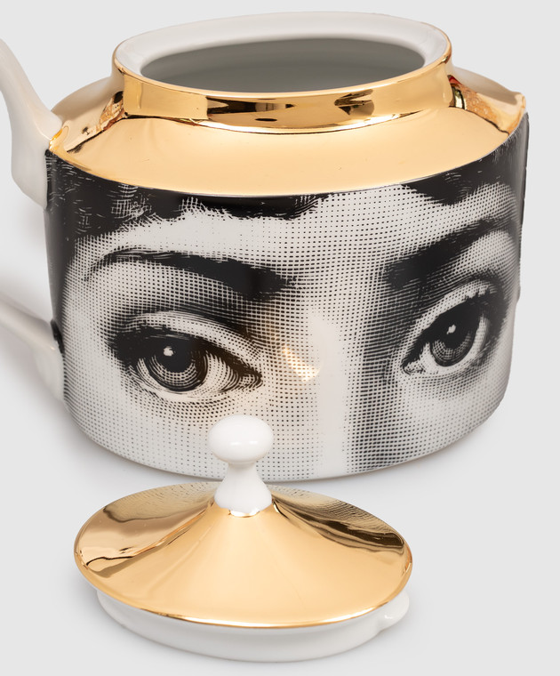 Fornasetti Белый фарфоровый чайник Tema e Variazioni P22Z345 изображение 2