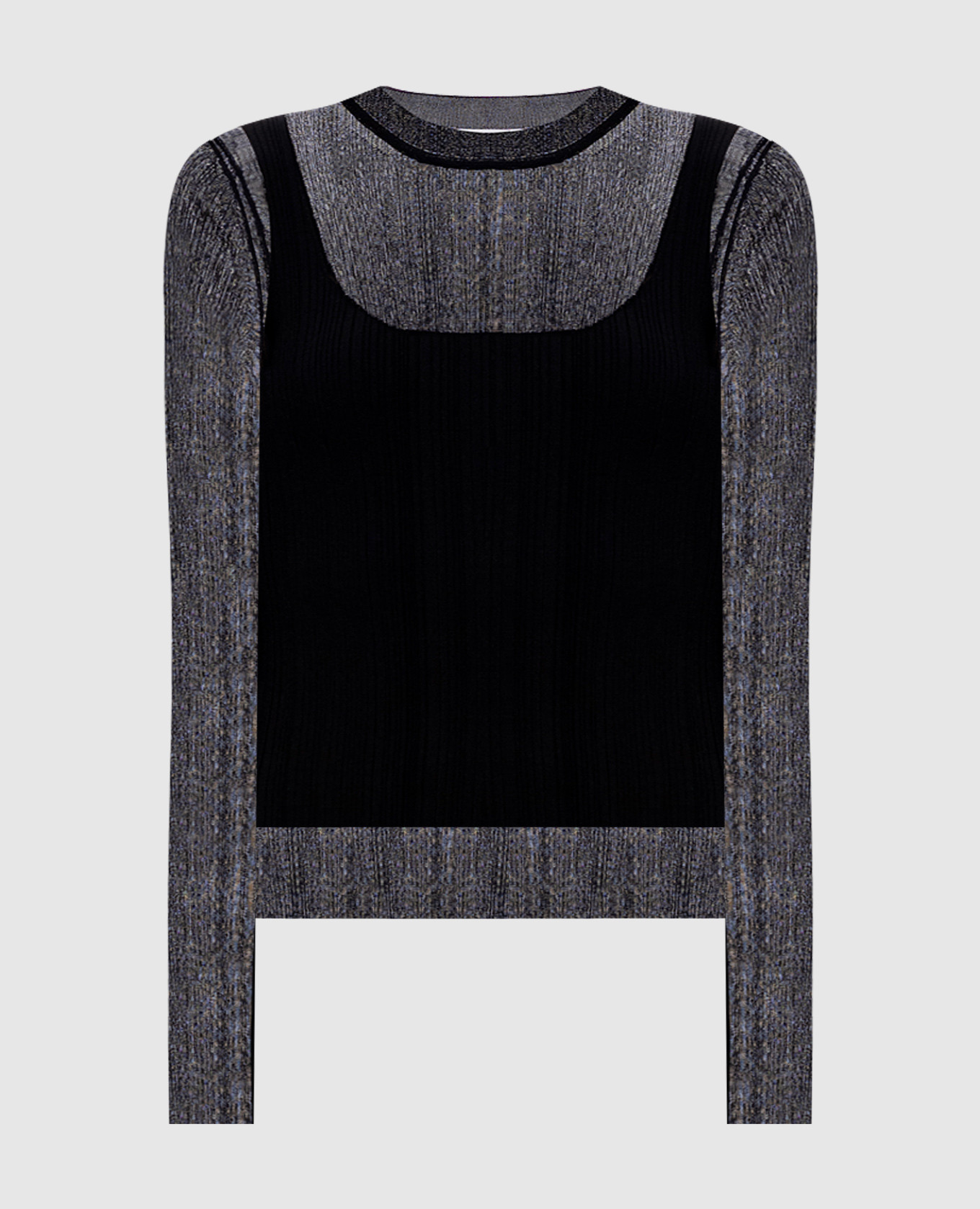 

Черный джемпер BUONO в рубчик, Джемпера