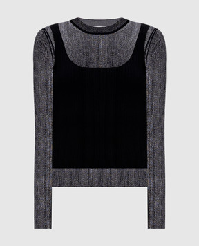 Max Mara Sportmax Черный джемпер BUONO в рубчик SPXBUONO