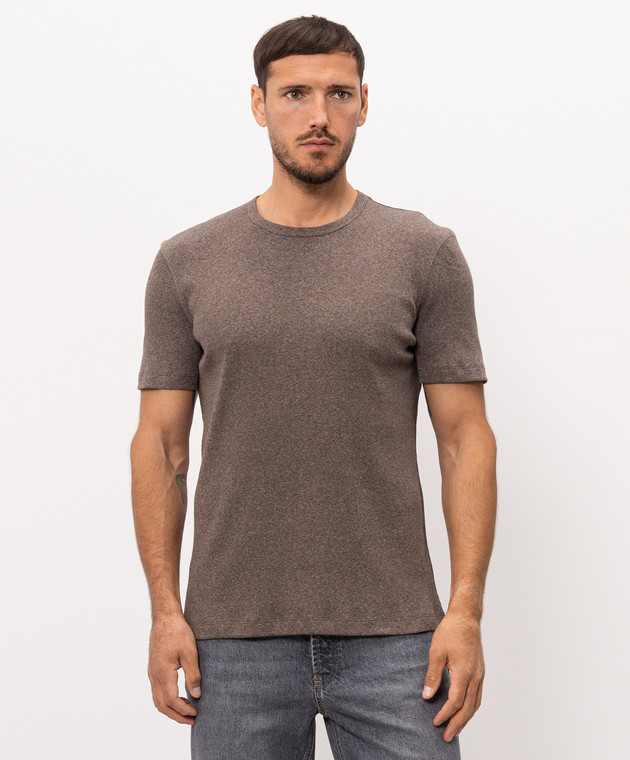 Brunello Cucinelli Коричнева футболка MM8511336 зображення 3