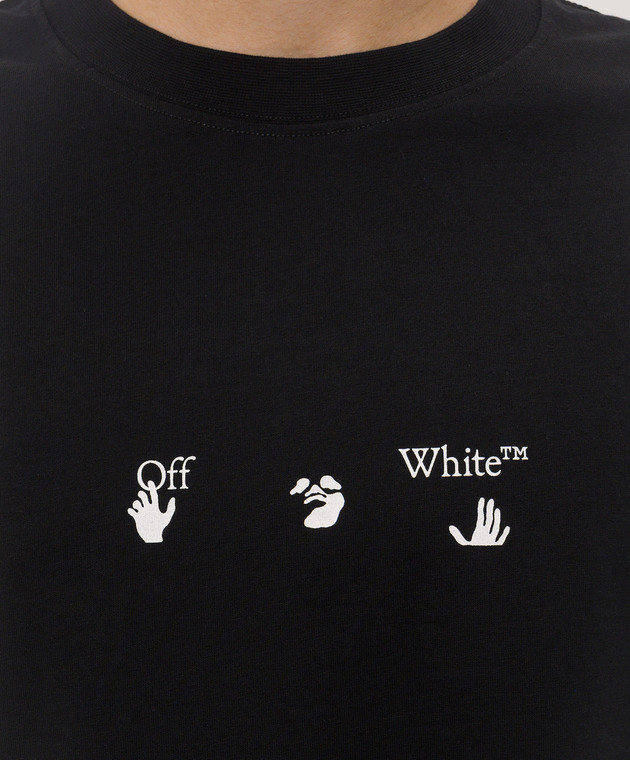 Off-White Черная футболка с принтом Ne i Ghbourhood 44MAA120F26J006 изображение 5