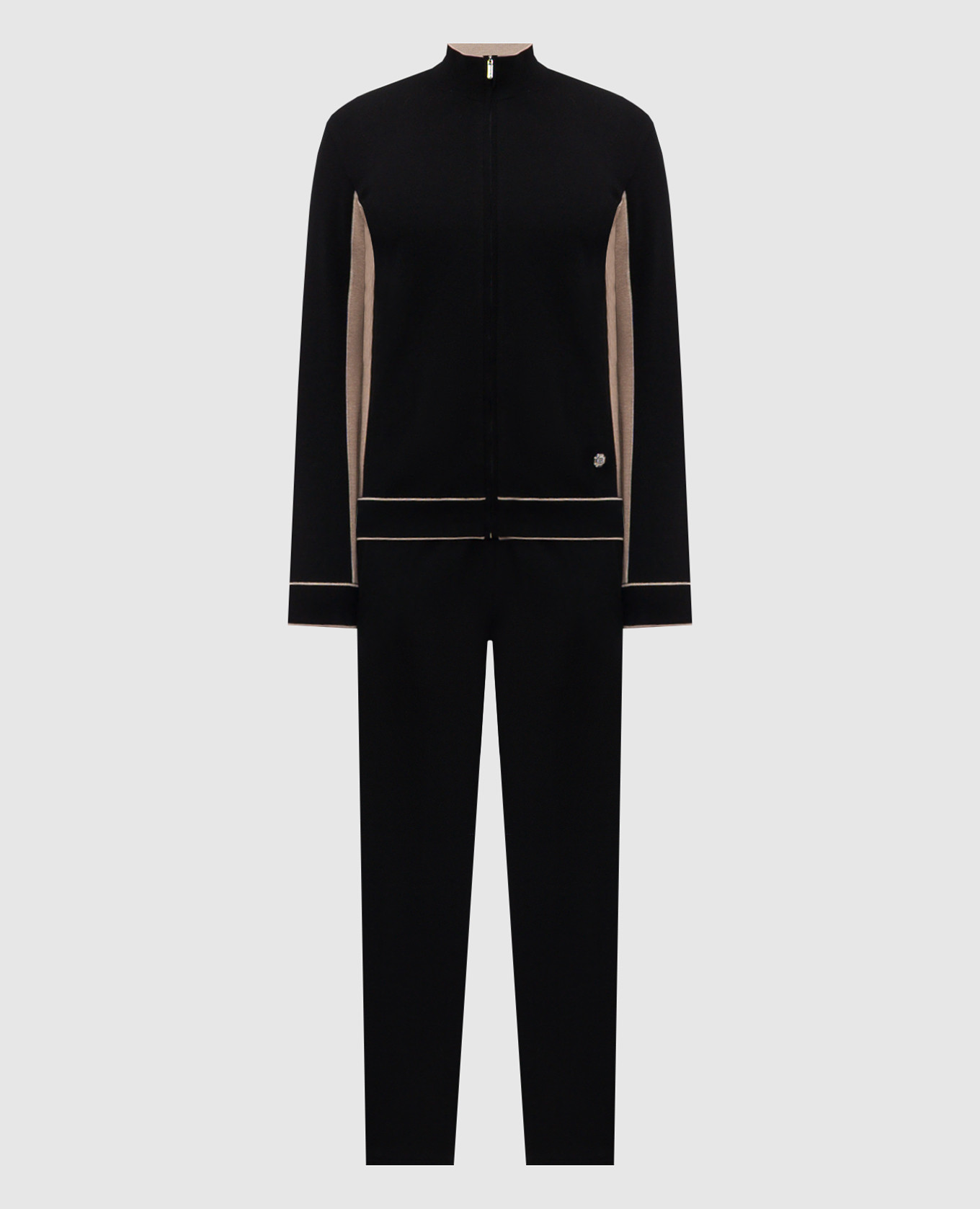 Черный спортивный костюм из хлопка