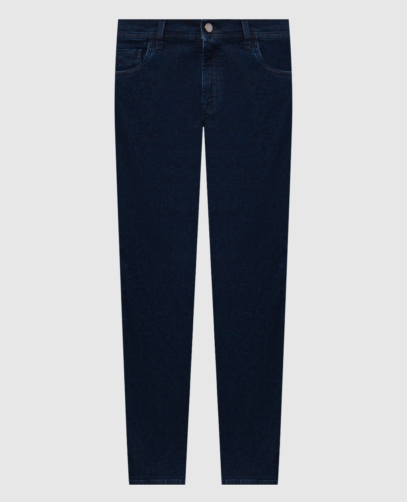 

Синие джинсы Costantino с монограммой, Синий, Зауженные джинсы