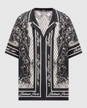 Balmain Чорна сорочка Foulard HH1HN130VJ04