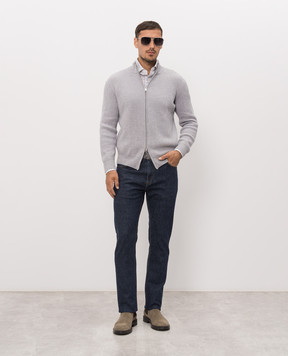 Cashmere&Whiskey Серый кардиган из шерсти мериноса 83110