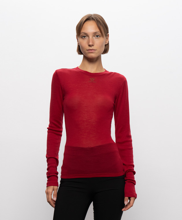 Versace Красный лонгслив из шерсти 10265951A19235 изображение 3