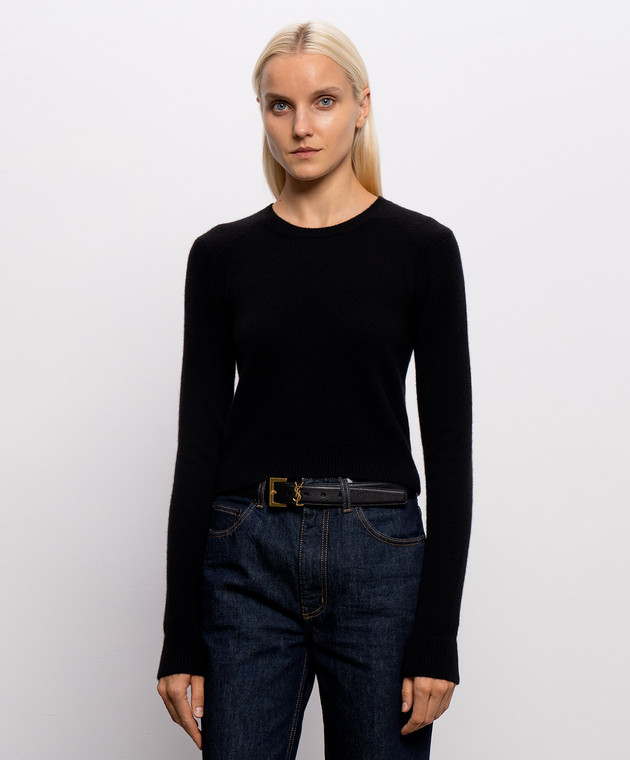 Saint Laurent Черный свитер из кашемира 871009Y77LF изображение 3