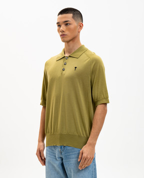 Ami Paris Зелене поло з вовни мериноса HPL438KN0039