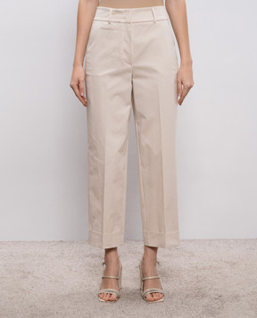 Peserico Бежевые брюки с цепочкой A0463501037