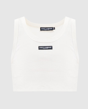 Dolce&Gabbana Топ кольору айворі в рубчик F8W40TFU7AV