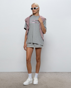 Palm Angels Серая меланжевая футболка PAWAA005JR002