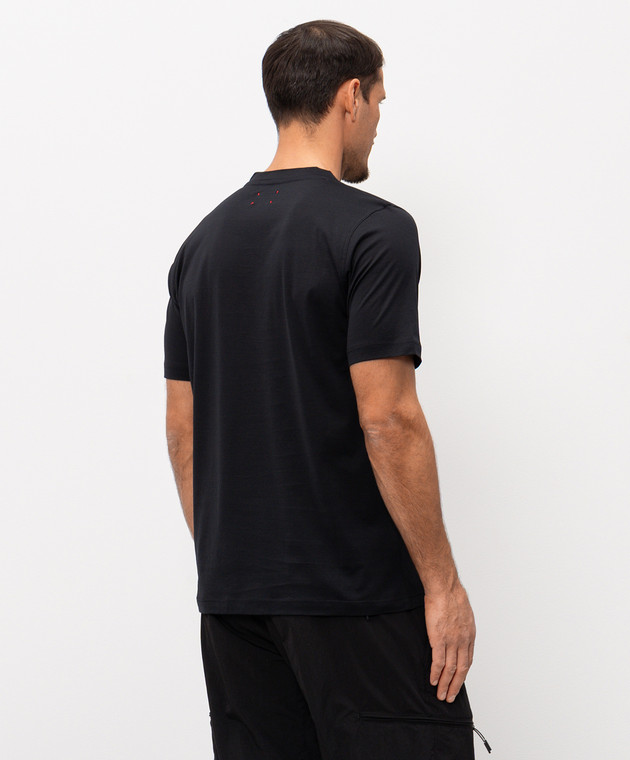 Kiton Темно-синя футболка з вишивкою логотипа UMK1274 зображення 3