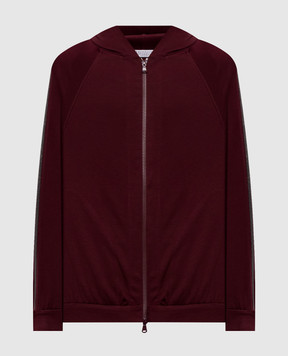Brunello Cucinelli Бордова спортивна куртка з шовком MP828SM606