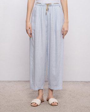 Herno Блакитні штани з льоном PT000222D12689