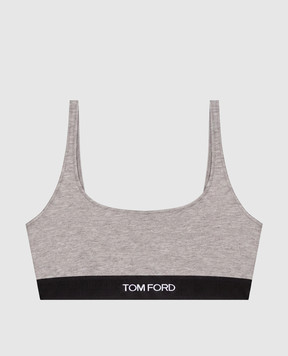 Tom Ford Серый топ с логотипом BRJ016JEX011
