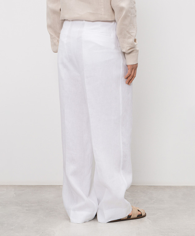 Dolce&Gabbana Белые брюки из льна GP20WTFU4JB изображение 4