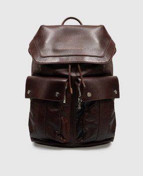 Brunello Cucinelli Коричневий шкіряний рюкзак MBCIBU325