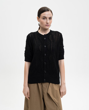 Y`S Yamamoto Чорний кардиган з короткими рукавами YQK63045