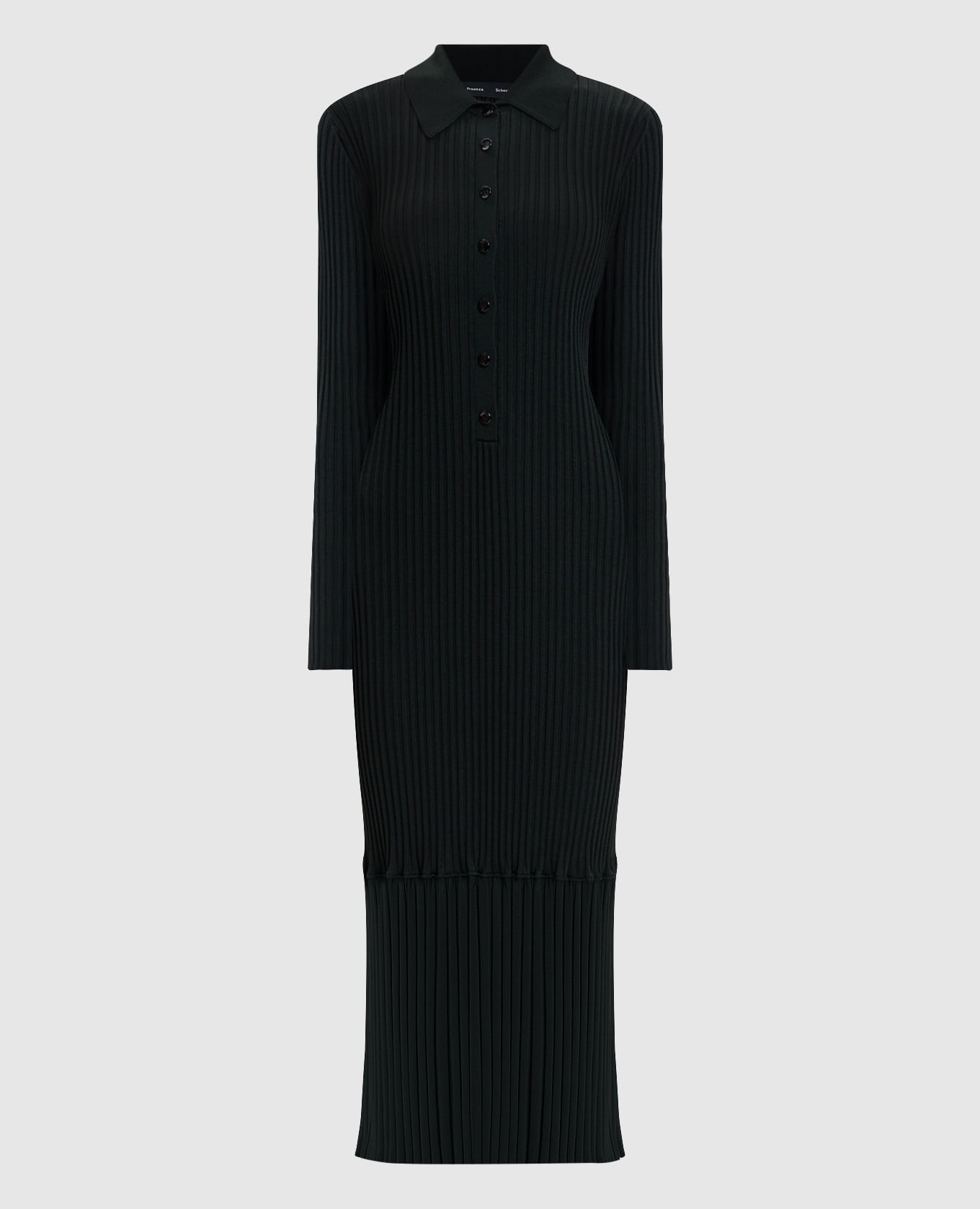 Зеленое платье Luiza в рубчик