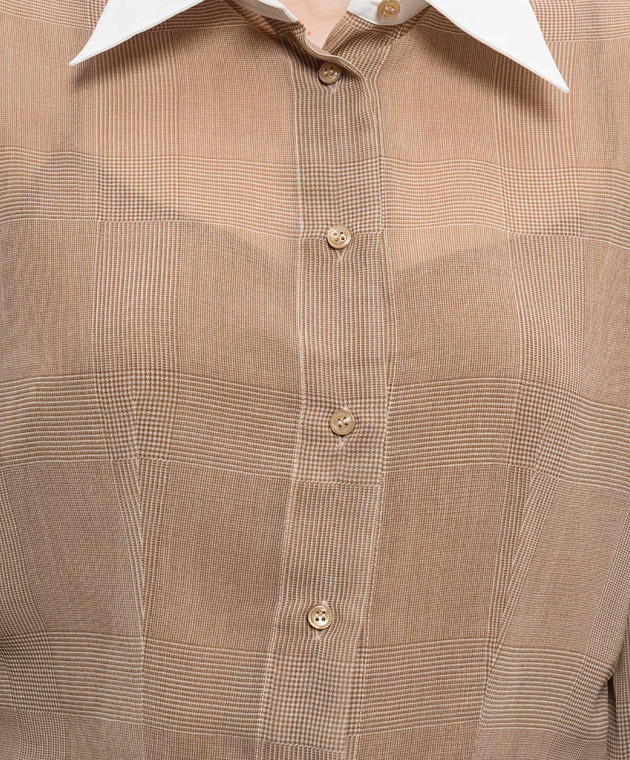 Ermanno Scervino Коричневый комплект из блузы и топа D482K759CSWJV изображение 5